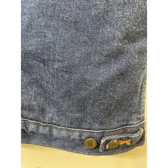 New WRANGLER Cowboy Utility Blue Sherpa Lined Denim Western Vest Men's Size XL - Picture 5 of 15